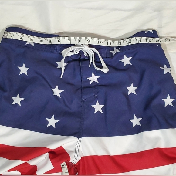 BIOWORLD AMERICAN FLAG PATRIOTIC FOURTH OF JULY SWIM TRUNK BOARD SHORT MENS XL - Picture 6 of 6